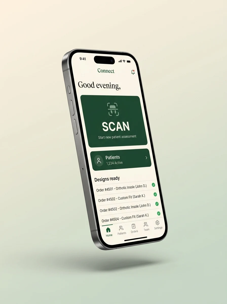Connect O&P app, Home screen