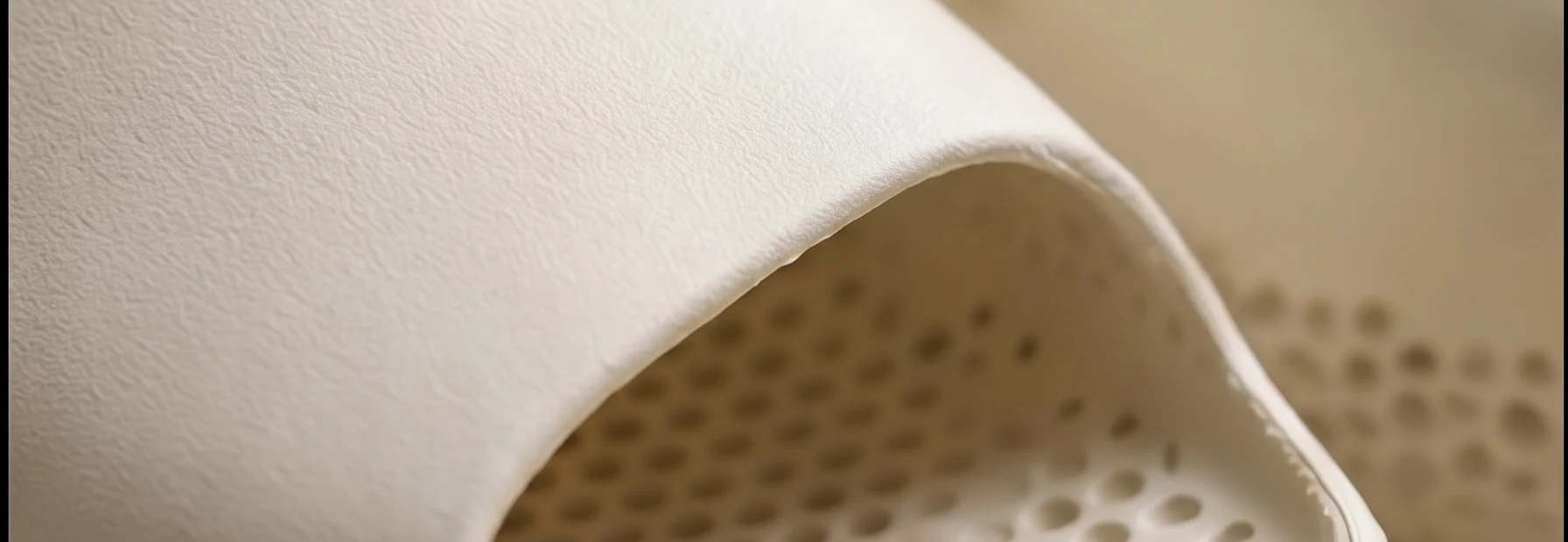 Macro view of the 3D-printed lattice structure of a Connect O&P device